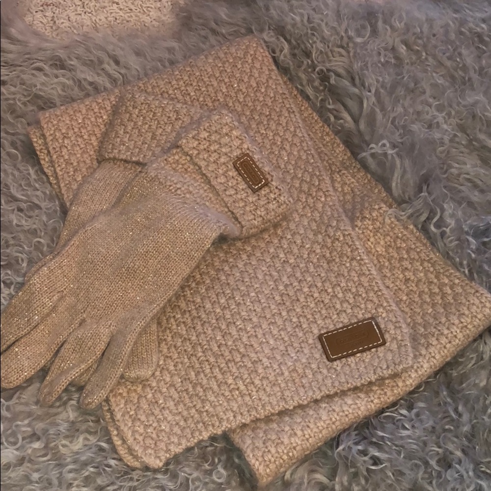 Coach scarf and glove set